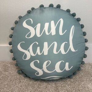 Round Blue Couch Pillow